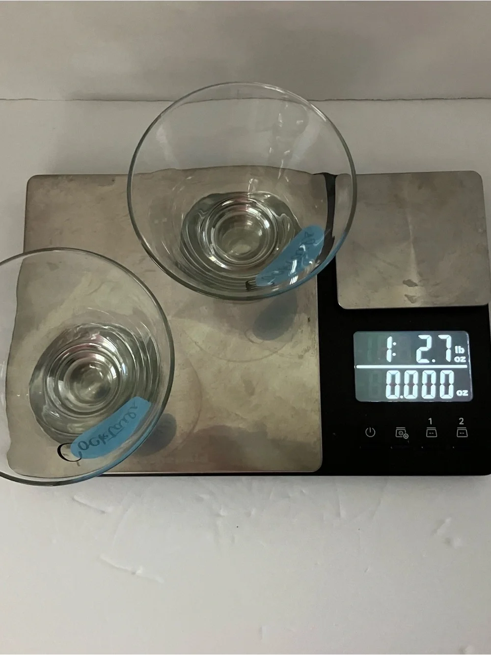 Libby Cosmopolitan MCM Glasses Set — Clear Glass with Blue 'Cocktails' Decal